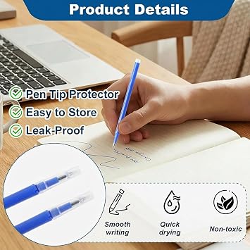 12Pcs 0.7MM Erasable Pen Refills for Pilot Frixion Pens | Fine Tip Erasable Refill Smooth Writing Gel Ink for Most Rollerball Pens Students School Stationary Office Supplies (Blue)
