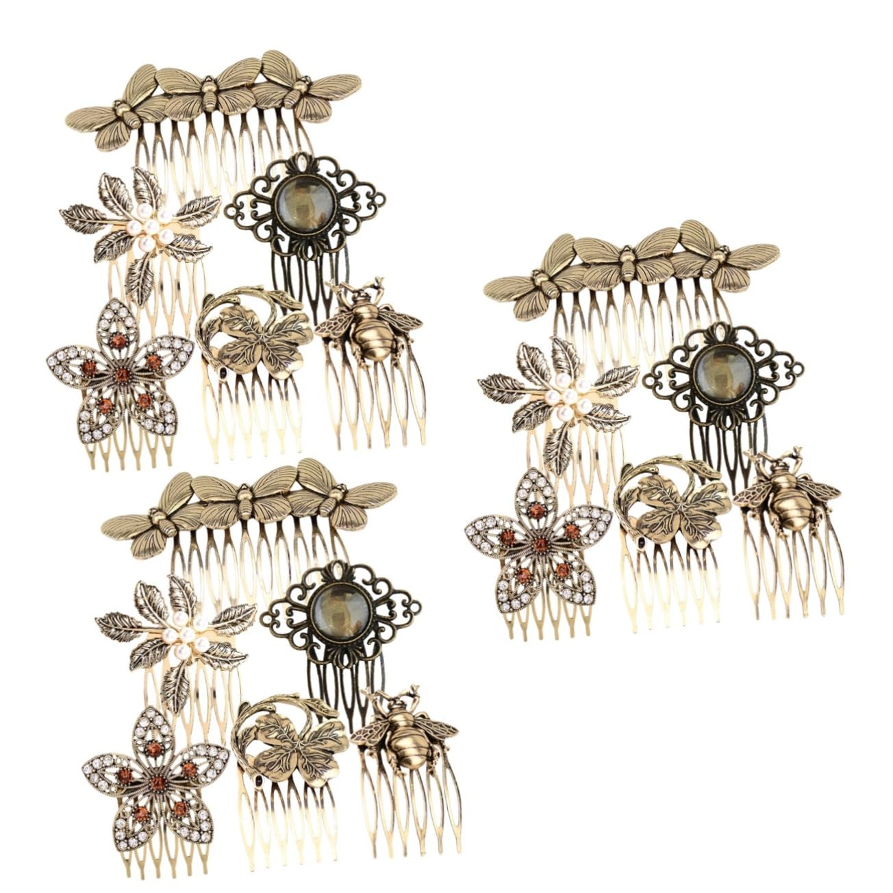 MAGICLULU 18 Retro Haarkamm Perlendekor Abschlussball Zubehör Abs Haarspangen Für -haarspange Haarschmuck Aus Perlen Strassdekor Damen Metall Legierung