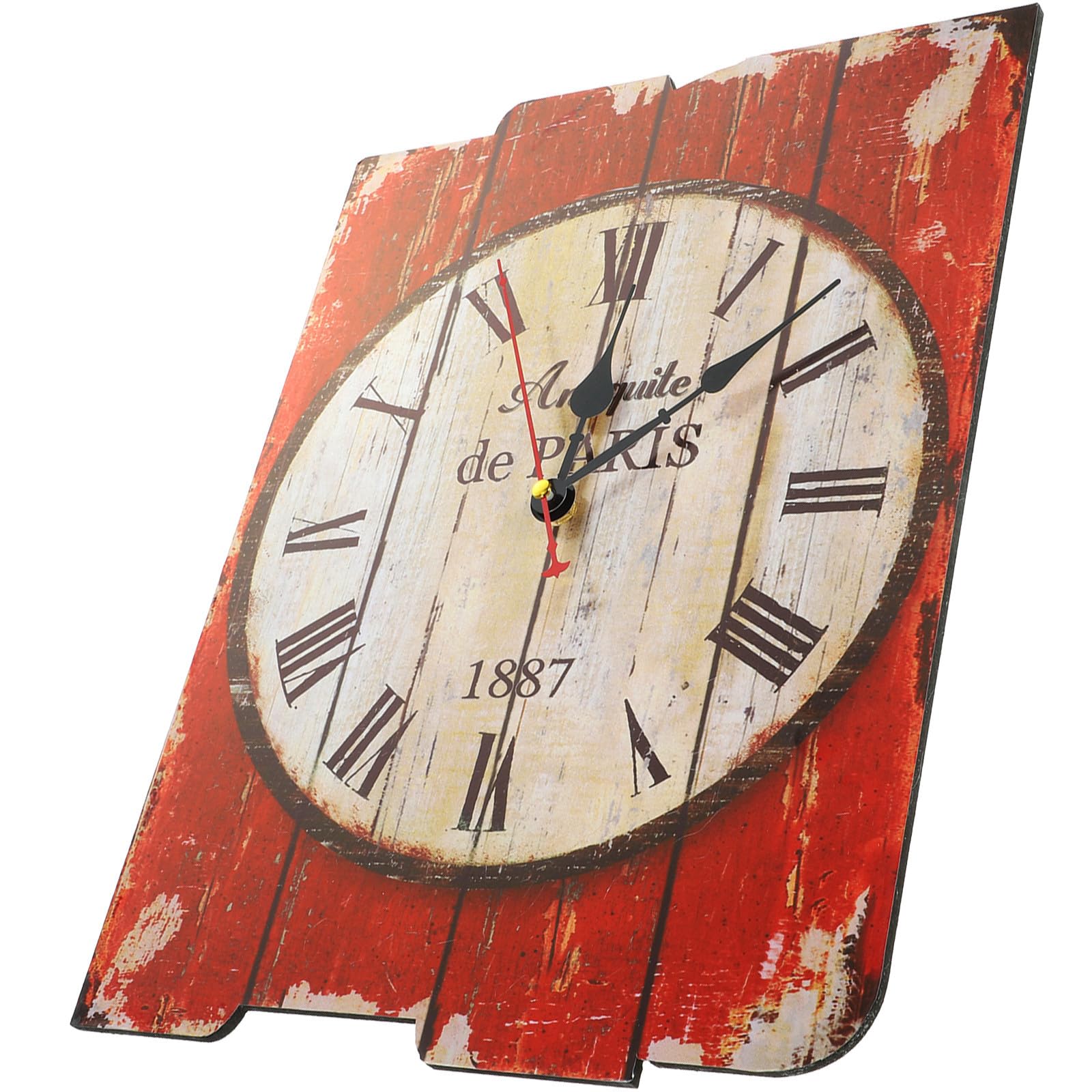 Horloge murale en bois rustique HEMOTON silencieuse style rétro unique pour bar