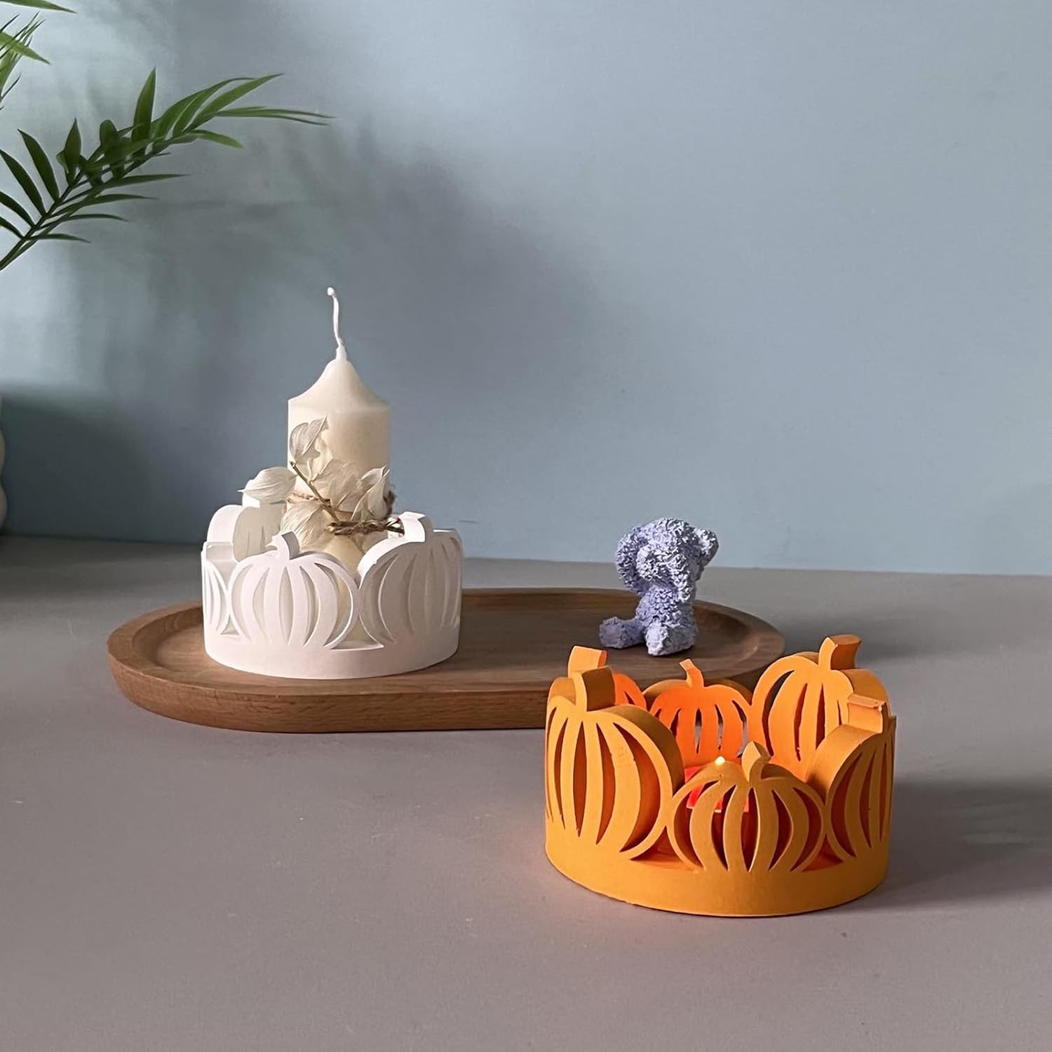 中空カボチャシリコン型 ハロウィンテーマ シリコンキャンドル型 エポキシ樹脂クラフト用 キャンドルティーライトホルダー作り