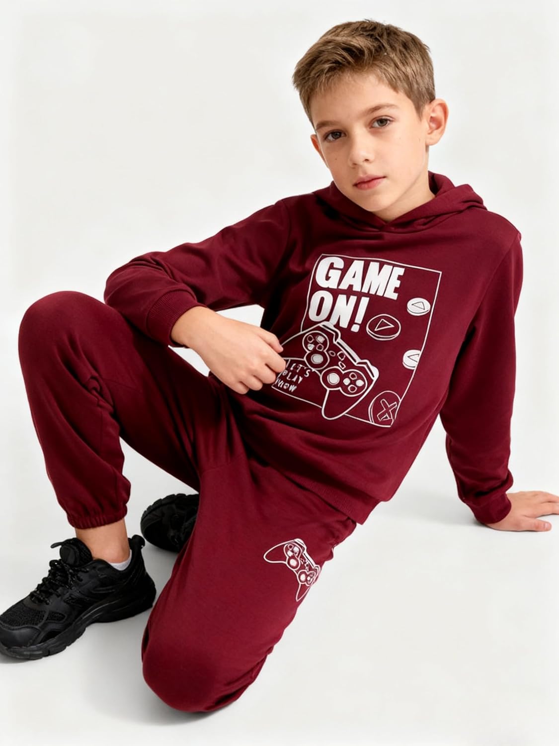 Boys Sweatsuit Graphic Printed Hoodie Sweatshirt and Jogger Pant Sets Sizes 5-12 - Image 3