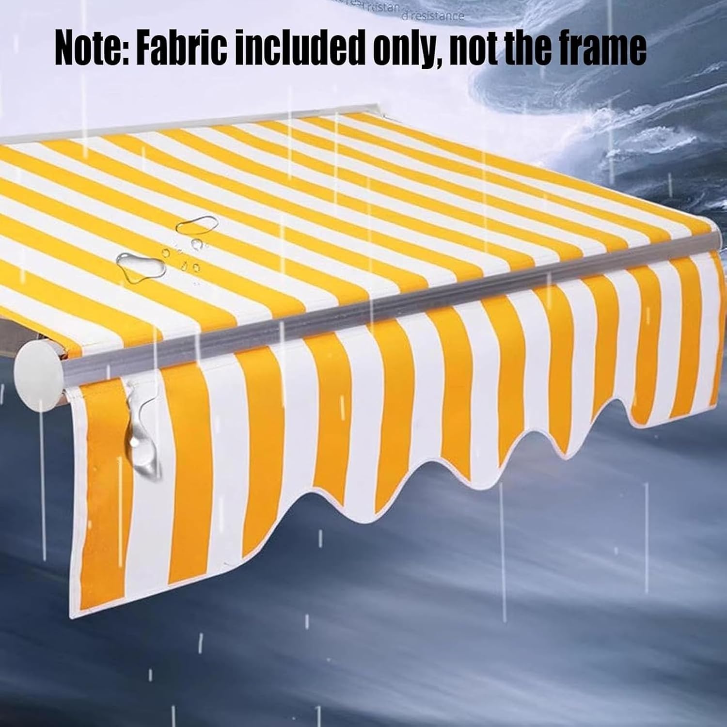 Retractable Awning Shade Fabric Replacements 100% 280g Polyester Patio Door Window Awning, Deck Water Resistant Canopy for Yard, Porch, Balcony，Without Frame((L x W) 4.3x3.05m)