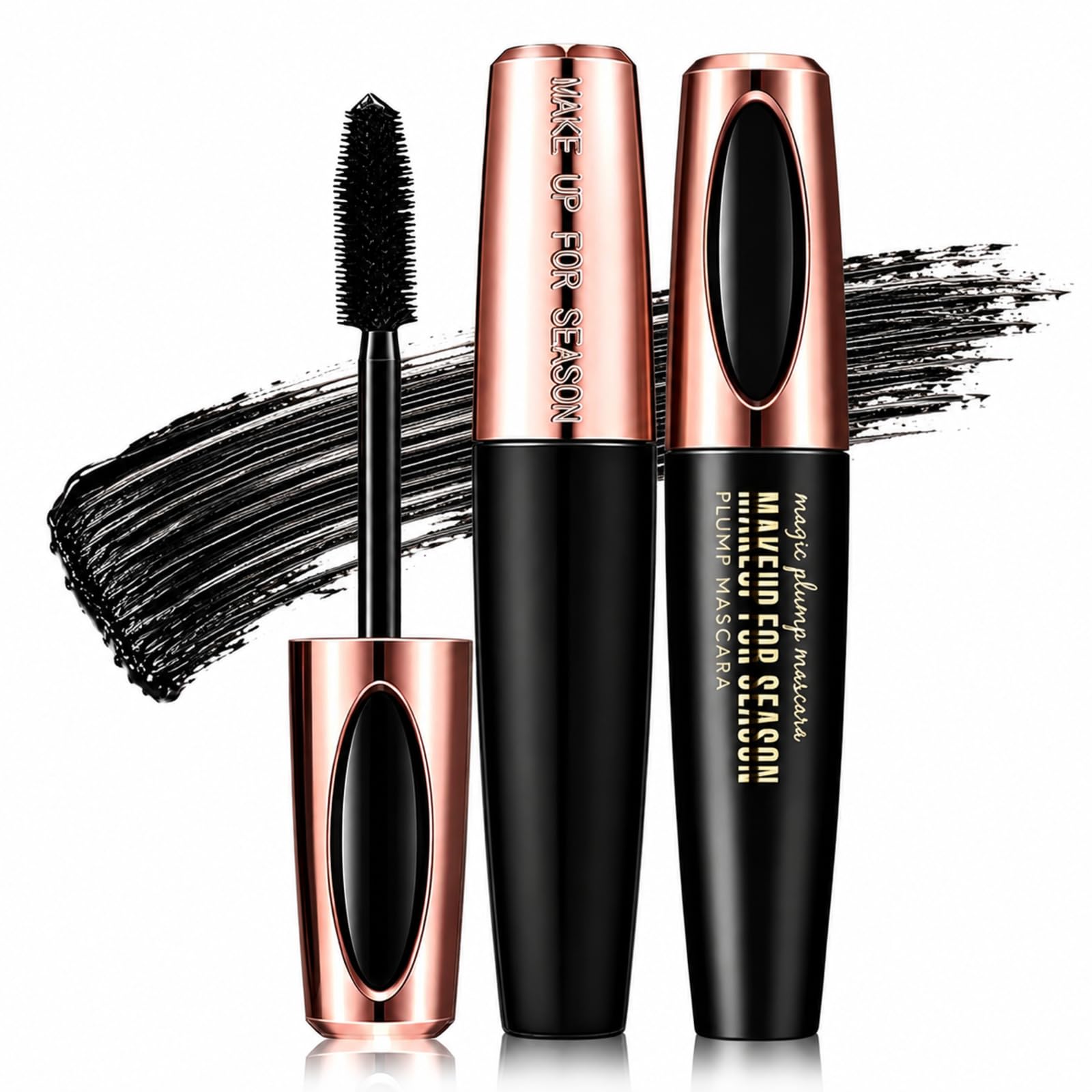 False Lash Effect Mascara, Volumizing Waterproof Black Mascara for Women