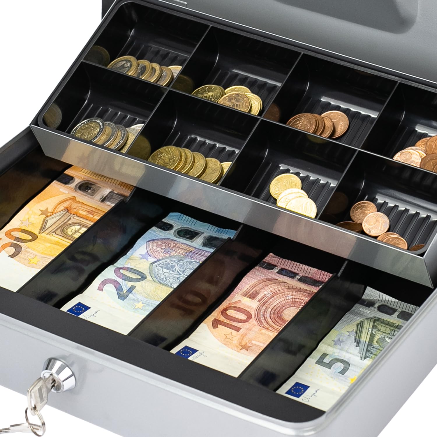Geldkistje Metaal 200 x 160 x 90 geldkist zilver geldkist - de goedkoopste online markt bij u thuis