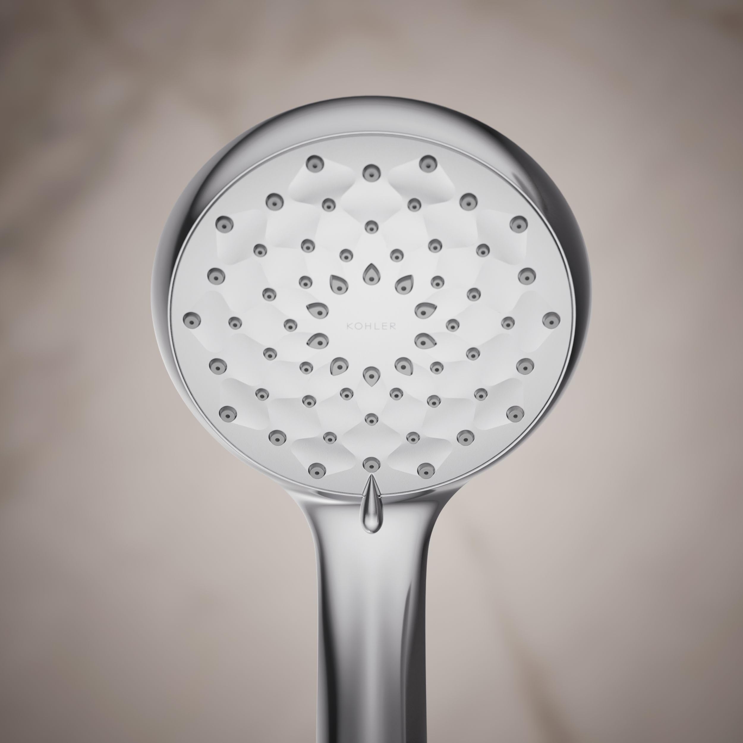KOHLER 72421-Y-CP Awaken B110 czterofunkcyjny prysznic ręczny, słuchawka prysznicowa, 3 ustawienia natrysku, 2,5 GPM, polerowany chrom