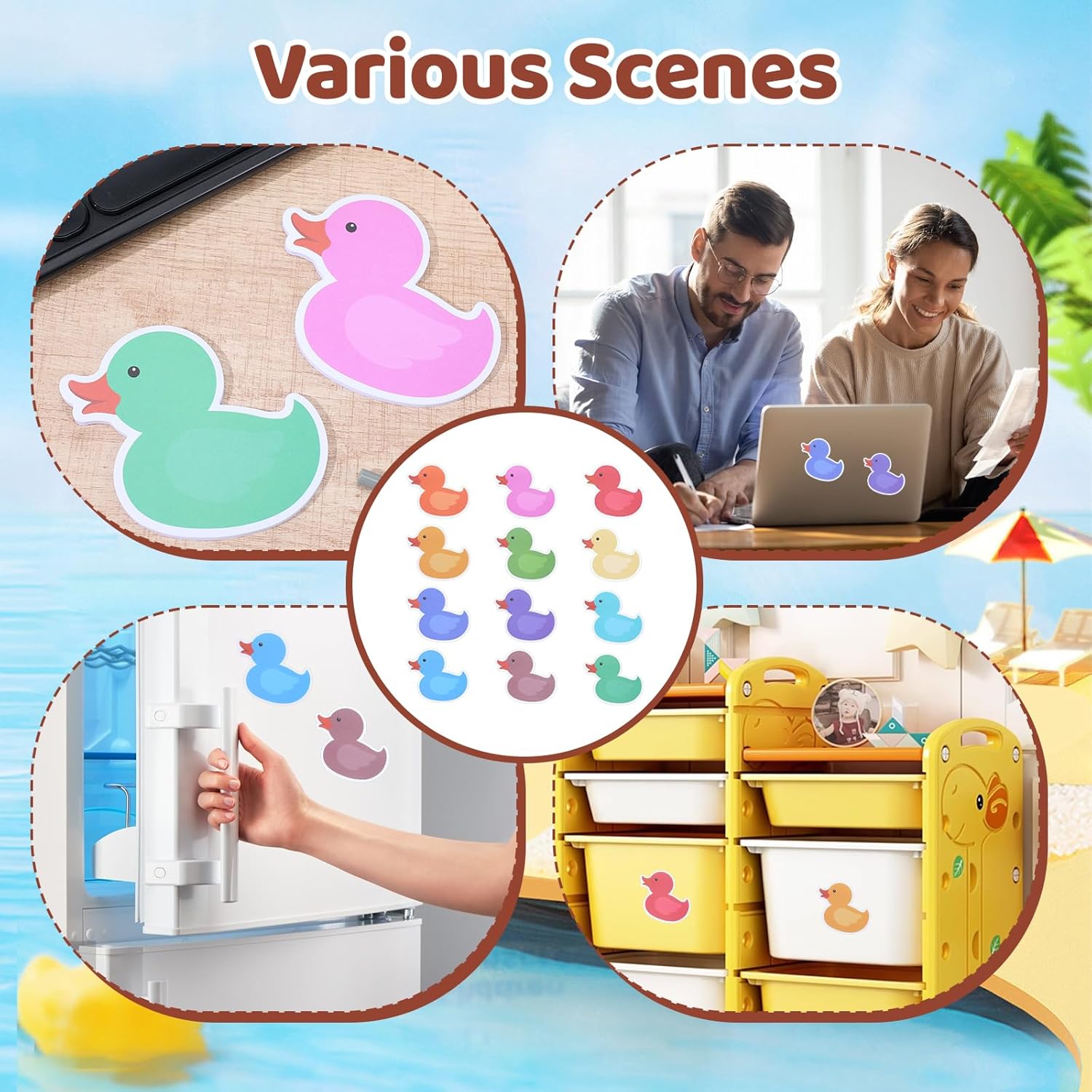 360Pcs Duck Sticky Notes Cute Ducks Shaped Sticky Tabs Colorful Animal Self Adhesive Fun Sticky Notes for School Classroom Office Stationery Home Party Decor Supplies