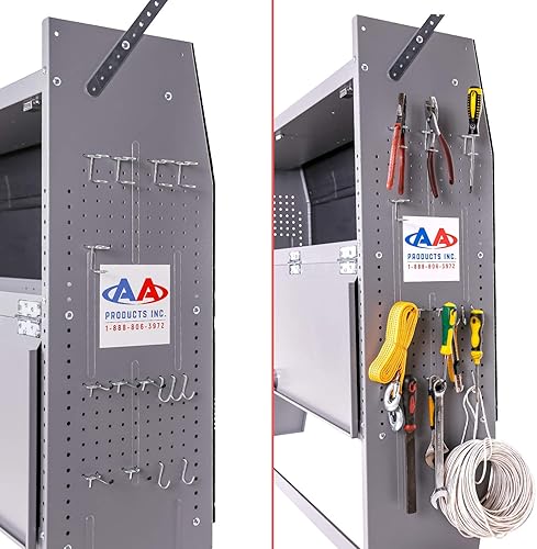 Miniatura 4 de AA Products Inc. Surtido de ganchos para tablero de clavijas con pequeños ganchos curvos, soportes de herramientas de doble anillo y gancho doble