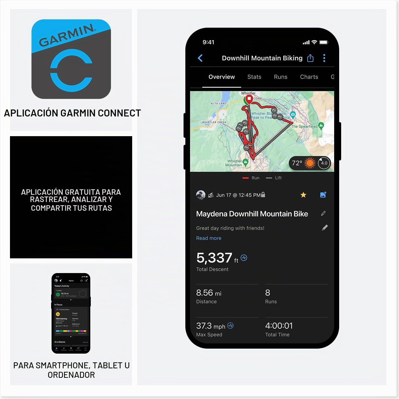 Garmin Edge MTB Rugged GPS - Paquete de computadora para bicicleta | Para ciclismo, entrenamiento y navegación, mapas de senderos a todo color precargados, incluye kit de limpieza
