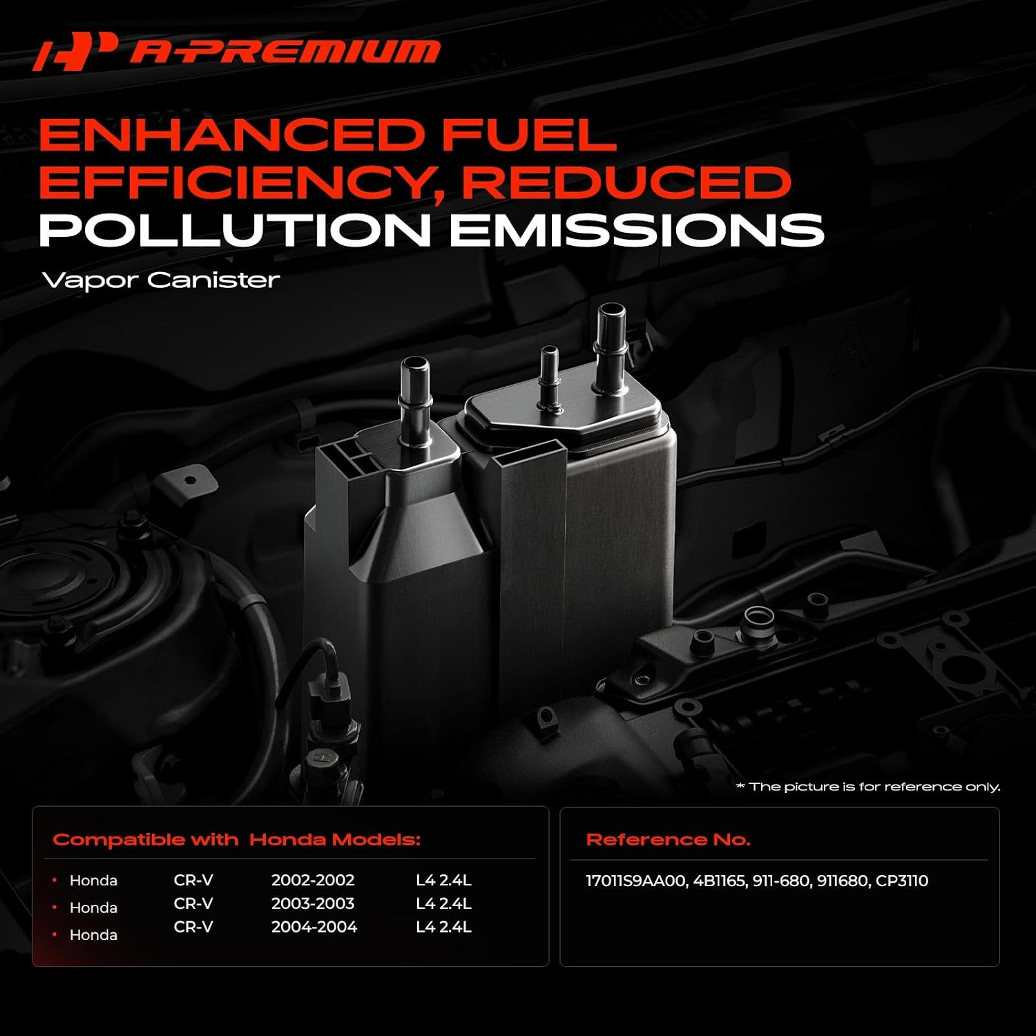 A-Premium Vapor Canister Compatible with Honda CR-V CRV 2002 2003 2004, 2.4L