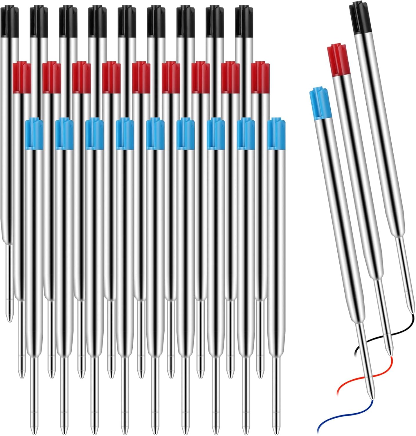 JIANTA 30Pcs Replaceable Ballpoint Pen Refills, Ink Pen Refills Smooth