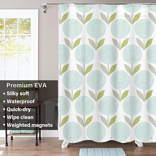 Miniatura 2 de Forro de plástico para ducha, forro de cortina de ducha de EVA 6G de alta calidad con ojales inoxidables y 3 imanes pesados, cortinas de ducha