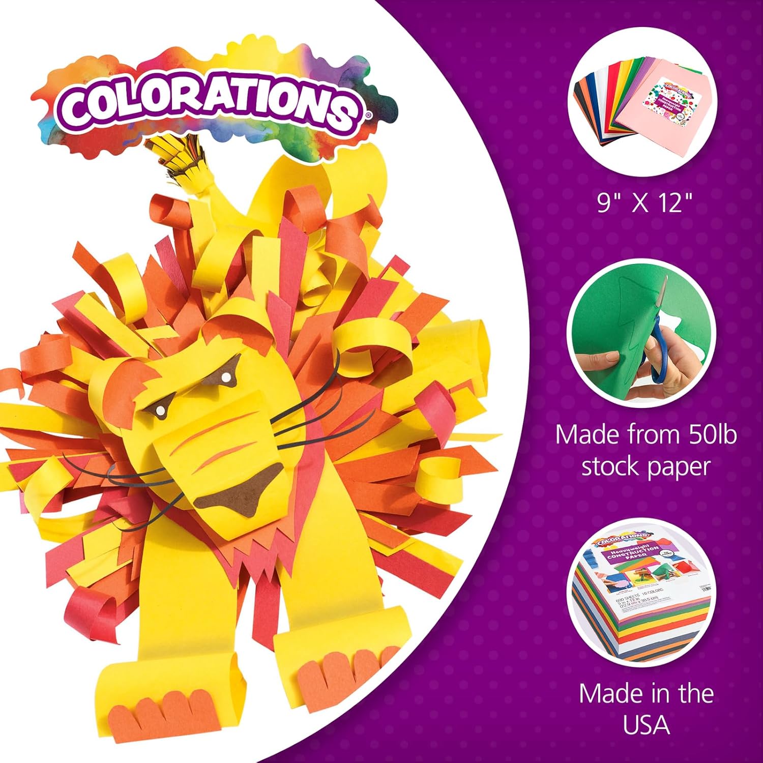 Colorations 9" x 12" Mediumweight Construction Paper Pack - 2500 Sheets - White - 78 GSM