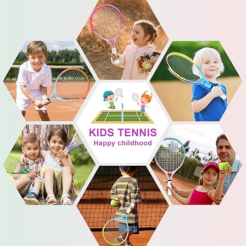 Miniatura 5 de 17"-25" Kids Tennis Racket for Aged 2-12, bo'weiqi Toddler Tennis Racket with Shoulder Strap Bag, Including 1 Tennis Racket and 1 Replacement Grip