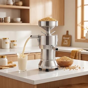 1100w Commercial Soy Milk Maker, Automatic Stainless Steel with Slag Separation, High Capacity 25kgh Ideal for Restaurants and Canteens