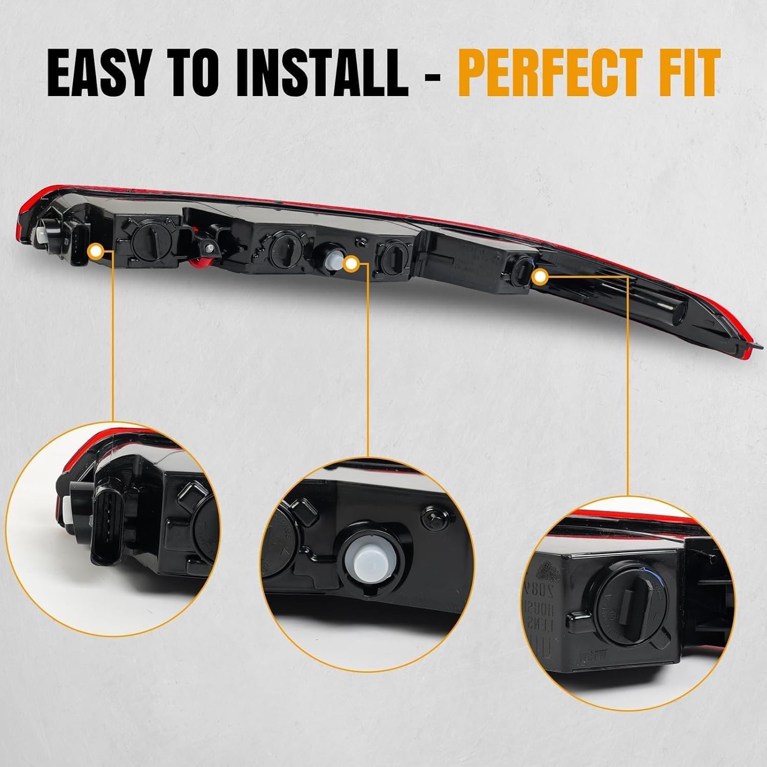 Right LED Inner Tail Light Replacement Compatible With Audi Q7 2016-2022, 4M0945096A, Factory Style Rear Brake Lamp Assembly Passenger Side, Clear & Red Lens, Bulb Type: LED - Image 4