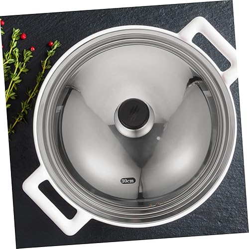 Miniatura 2 de Cubierta para olla caliente, cubierta para horno de microondas, accesorios de parrilla de carne redonda, tapa de acero inoxidable, tapa de sartén de