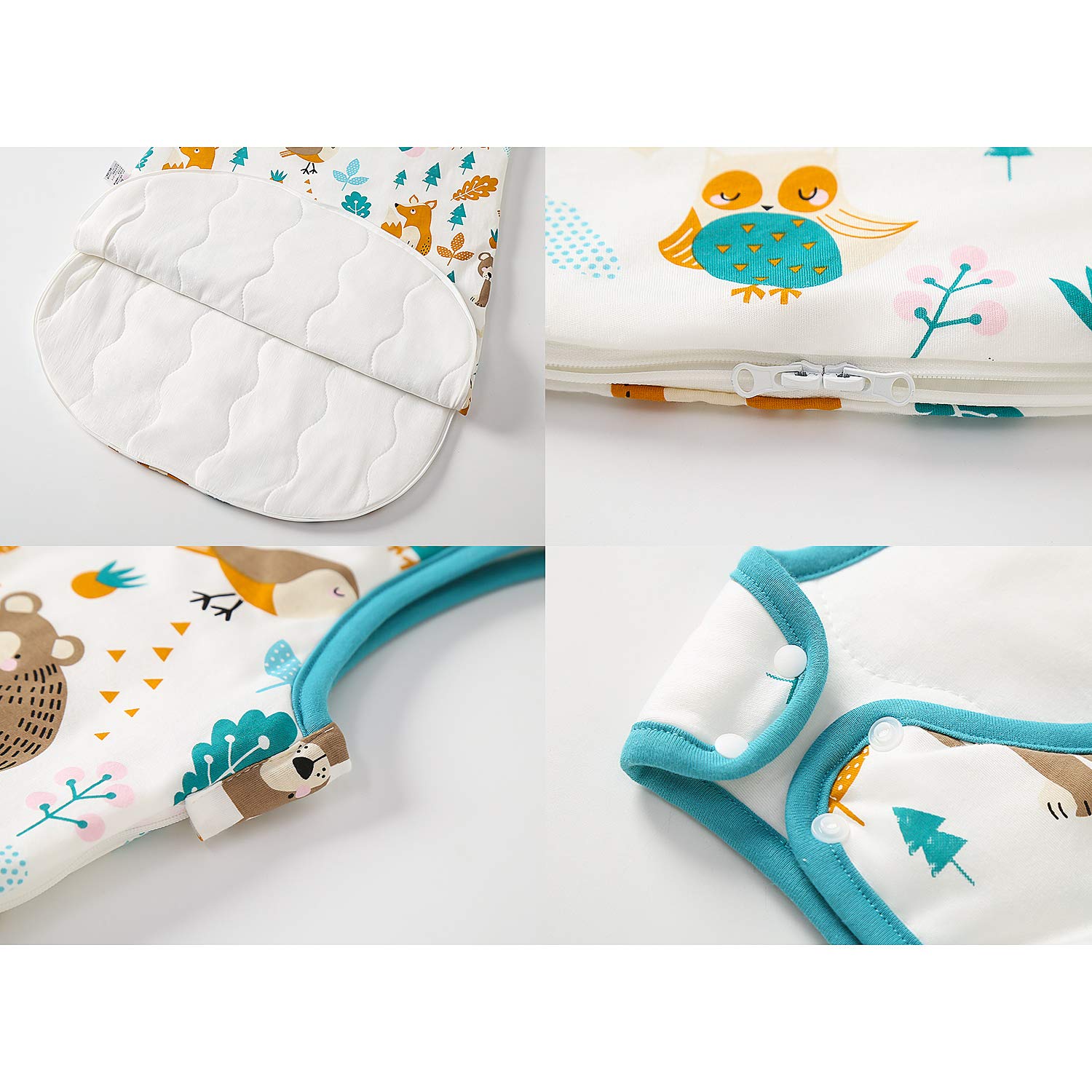 Mosebears Mosbears Sacco nanna invernale per bambini, 2,5 Tog, 100% cotone, diverse dimensioni dalla nascita fino a 24 mesi, adatto per tutto l'anno
