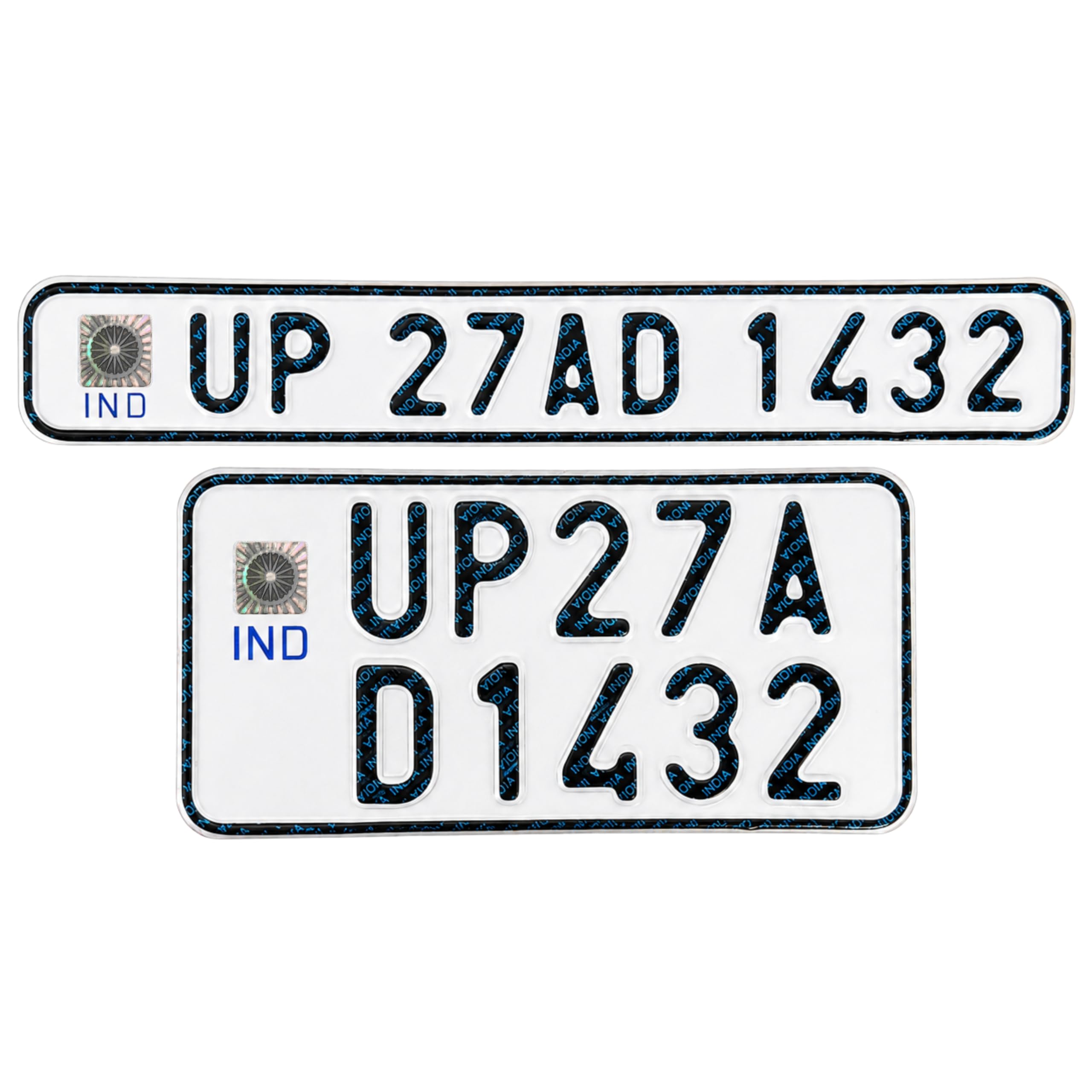 TRYGIX Bike Number Plate Set (Front & Back), Non-HSRP, Serial Number Not Included, Plate Size: Front 11x2 inch & Back 8x4 inch (or as Selected), Radium White-picture-20