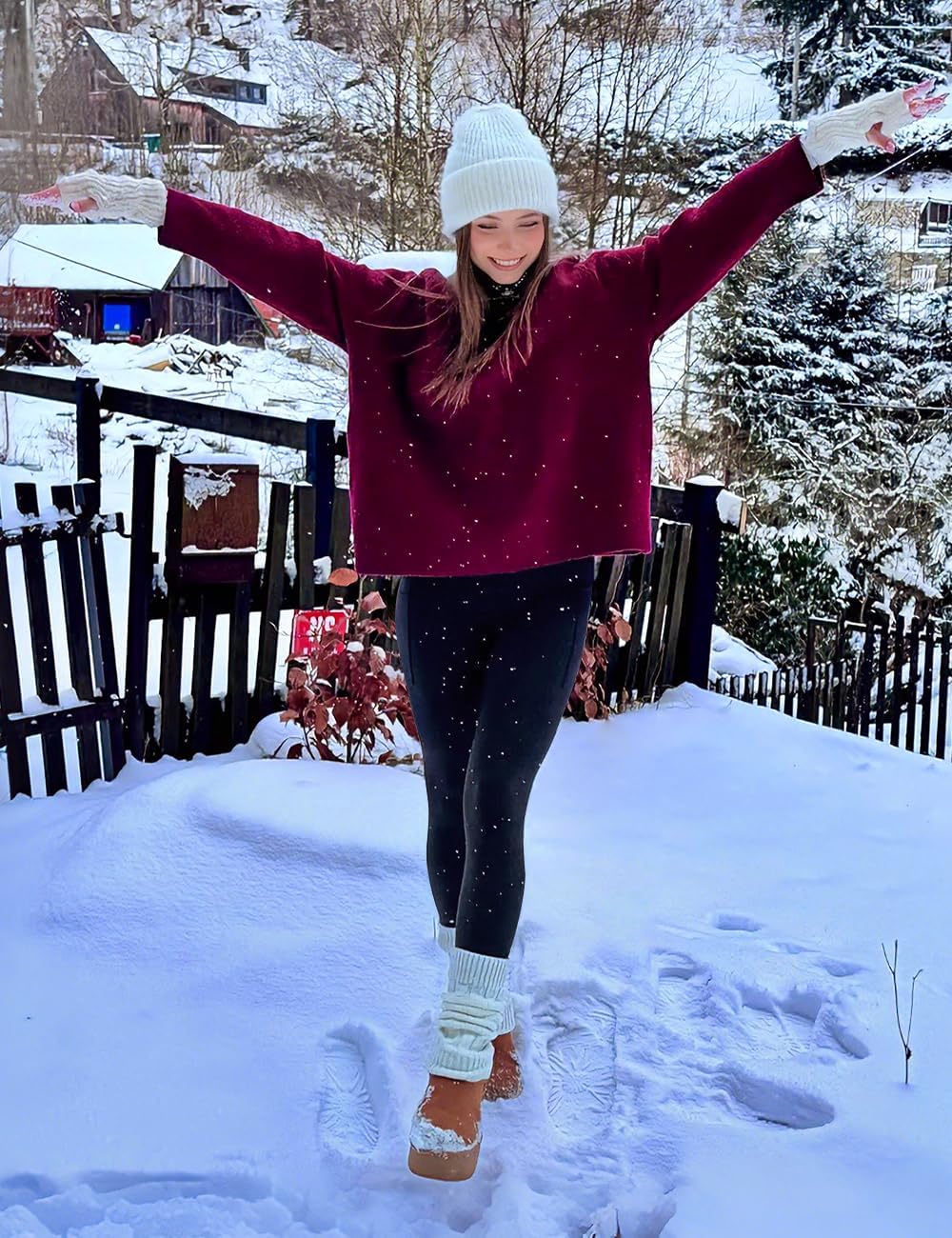 Laite Hebe Fleece Lined Leggings Women - High Waisted Winter Yoga Pants Tummy Control Soft Thermal Warm for Hiking Workout - Image 2