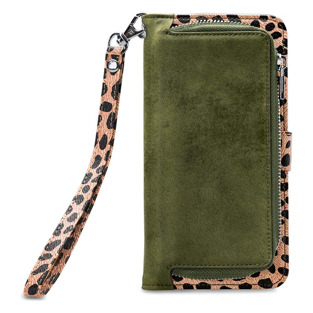 Mobilize 2in1 Gelly Wallet Zipper Case iPhone 12 Pro Max olijfgroen / leopard - MOB-TIOGWZOL-IPH1267