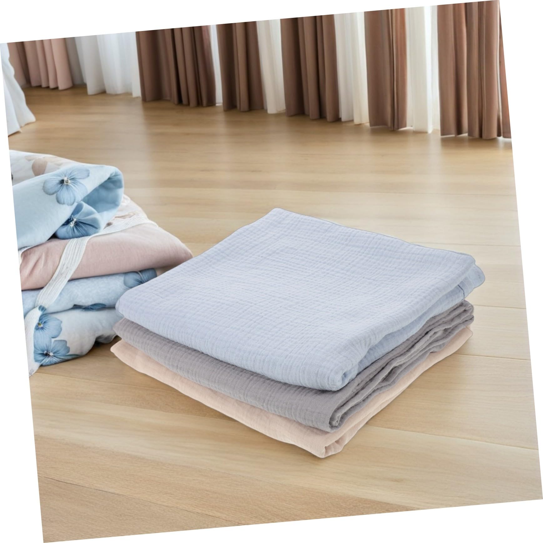 3 Piezas Mantas de Muselina Suaves para Recién Nacidos Manta Envolvente para Dormir y Bañarse para Bebés de Meses y Transpirable para Recién Nacidos
