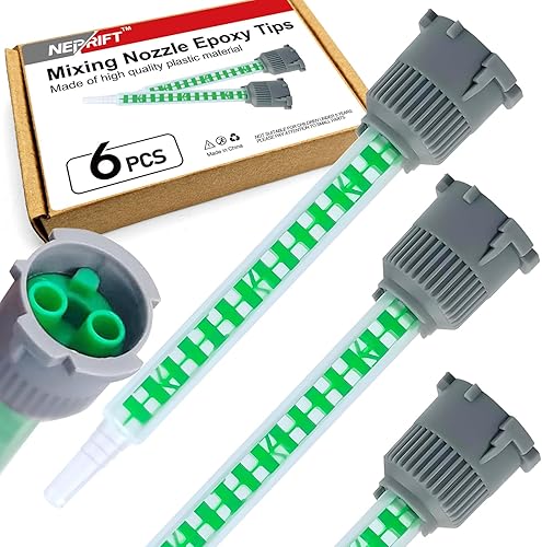 6 piezas de boquilla de mezcla de epoxi, punta de boquilla de mezcla adhesiva, aplicador de pistola adhesiva para mezclador de resina para