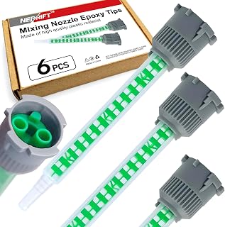 6 Pcs Epoxy Mixing Nozzle, Adhesive Mixing Nozzle Tip, Resin Mixer Adhesive Gun Applicator for 50ml/1.7oz (1:1 & 2:1 Ratio),for Precise Resin and Adhesive Mixing Applications