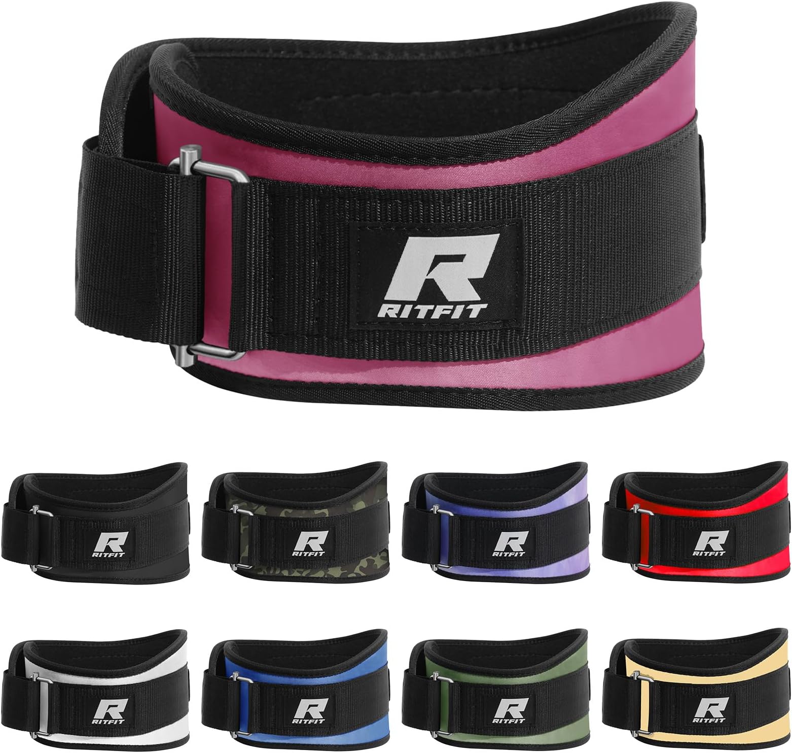 6 Inches Pink Weightlifting Belt - Gym, Fitness, Crossfit, Bodybuilding - Great for Squats, Lunges, Deadlift, Thrusters