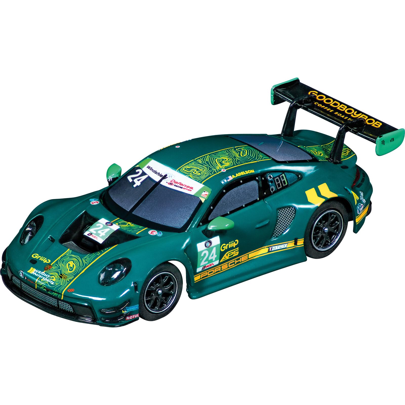 Porsche 911 GT3 R Wright Motorsports nr 24 | zdalnie sterowany samochód 1:50 ze sterowaniem za pomocą aplikacji | samochód wyścigowy RC ze światłem, dźwiękiem i czasem jazdy do 30 min