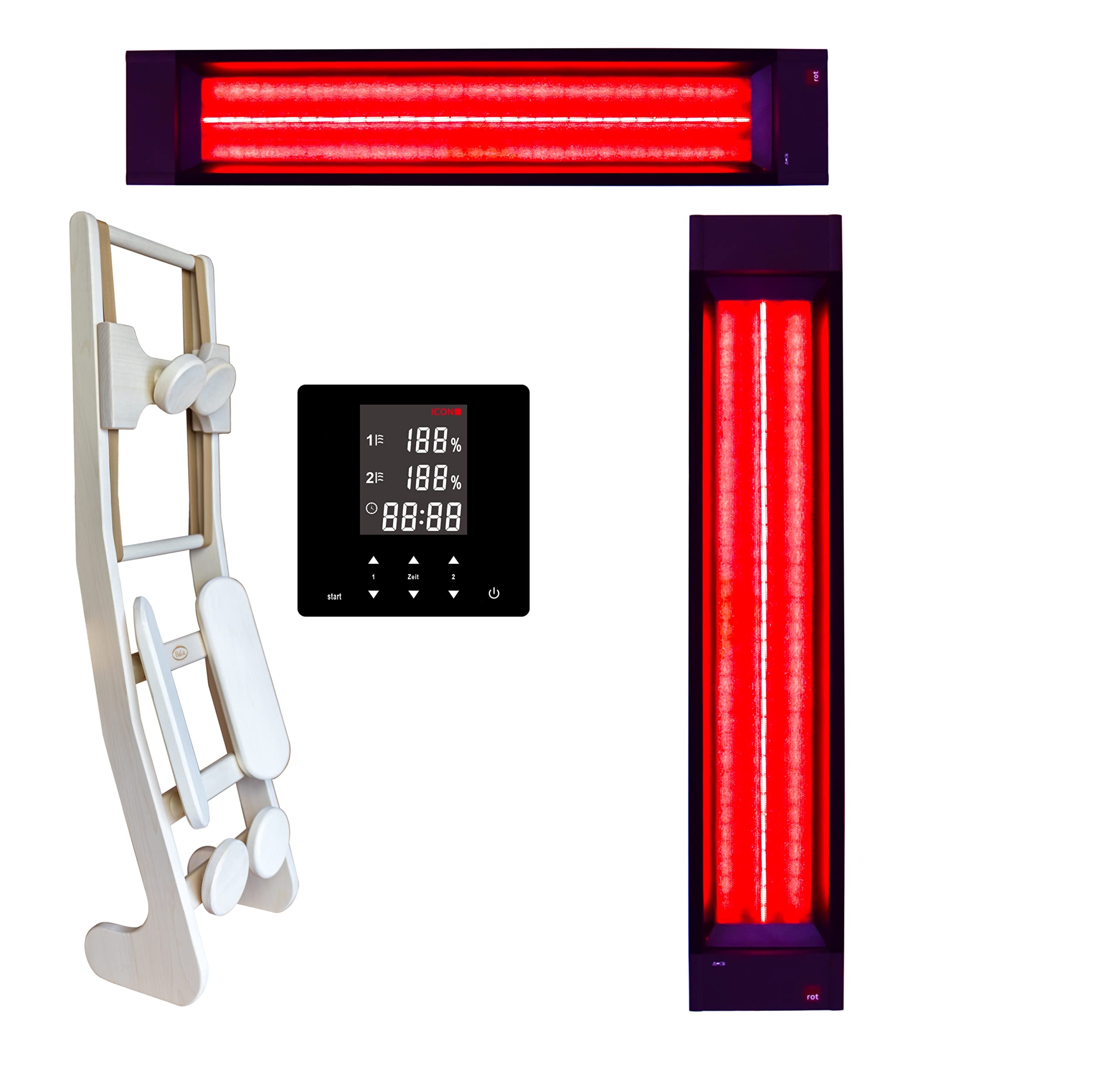 B-Ware InfraROTmed 1 x radiateur infrarouge 500 W + 1 x 1300 W + commande + dossier, radiateur à spectre complet pour sauna et cabine infrarouge, pour la modernisation ou le bricolage