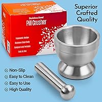 Vista 9 de Trituradora de píldoras - Juego de molinillo de mortero y mortero de acero inoxidable de grado alimenticio 304 - Divisor antideslizante