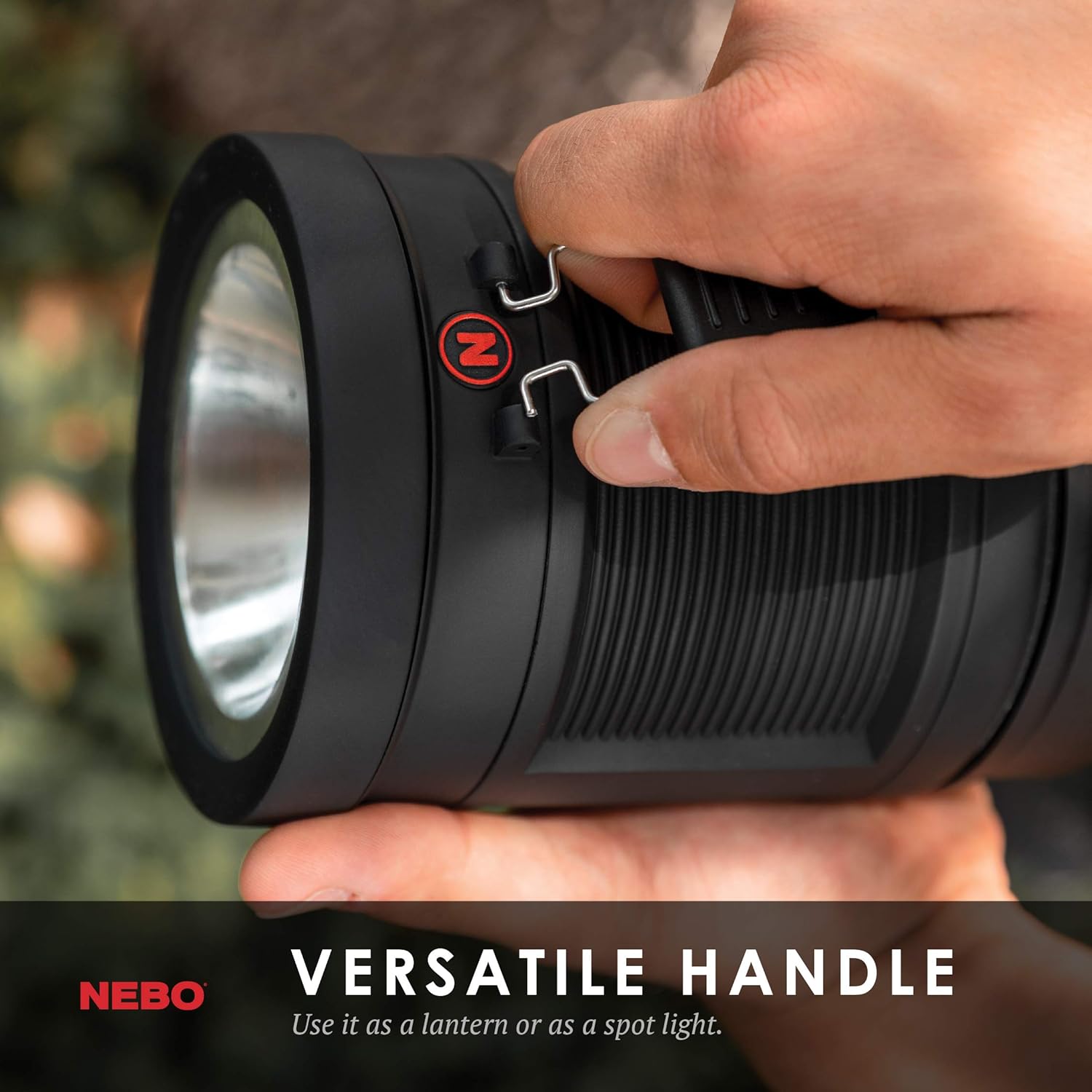 NEBO Big Poppy Lantern, Flashlight & Power Bank | 300 Lumens, 15 Hours Run Time, Rechargeable LED Spotlight, Pop-Up Flame Emulator & Lantern Modes, Water Resistant, Includes Micro-USB Charging Cable