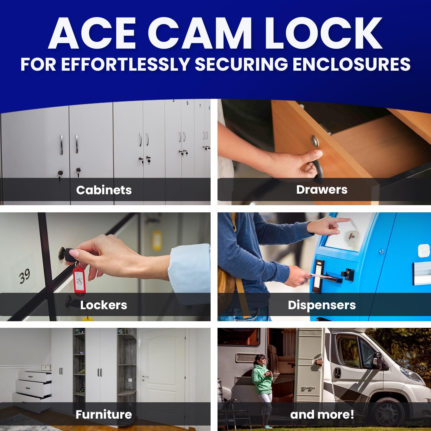 FJM Security Products MEI-2400AS-KA Tubular Cam Lock with 5/8" Cylinder and Chrome Finish, Keyed Alike