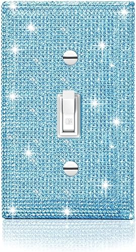 Miniatura 27 de Gaocai 1 pieza Placas de pared con diamantes de imitación brillantes Cubierta de interruptor de luz Placa decorativa de pared con palanca única
