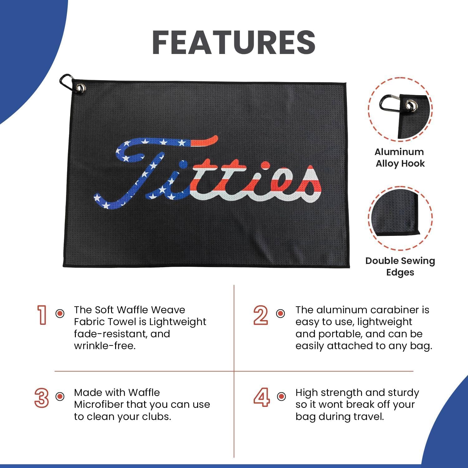 Syren Premium Funny Microfiber Towel with Clip Holder - Exclusive Golf Accessory for a Fun Golfing Experience - Image 5