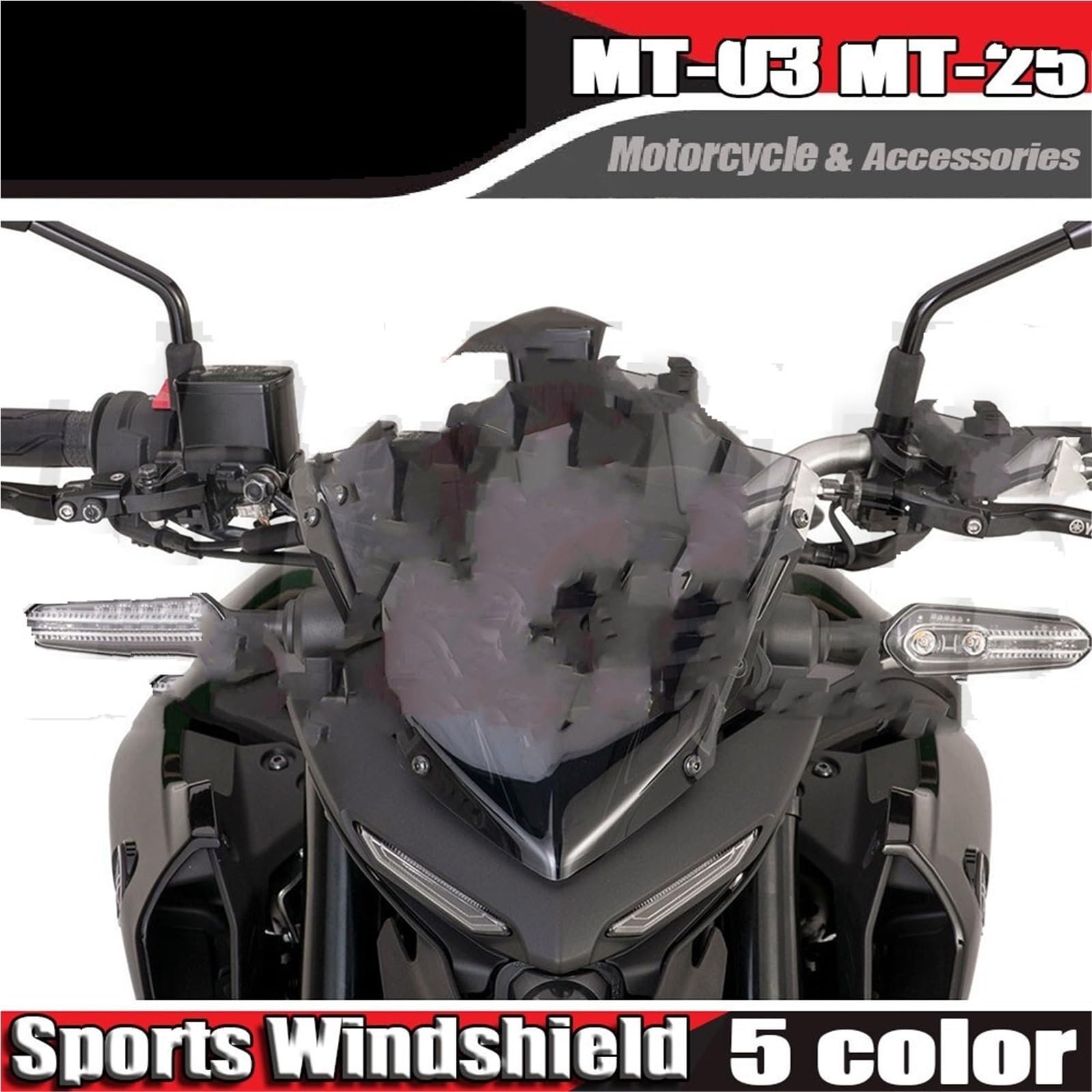 Spojler przedłużający szyba przednia Motocykl Sport Touring Przednia szyba Viser Visor Deflektor wiatru Pasuje do YAMAHA MT25 MT03 2020-2025 MT25 MT-03 2024 Przednia szyba motocyklowa(Clear)