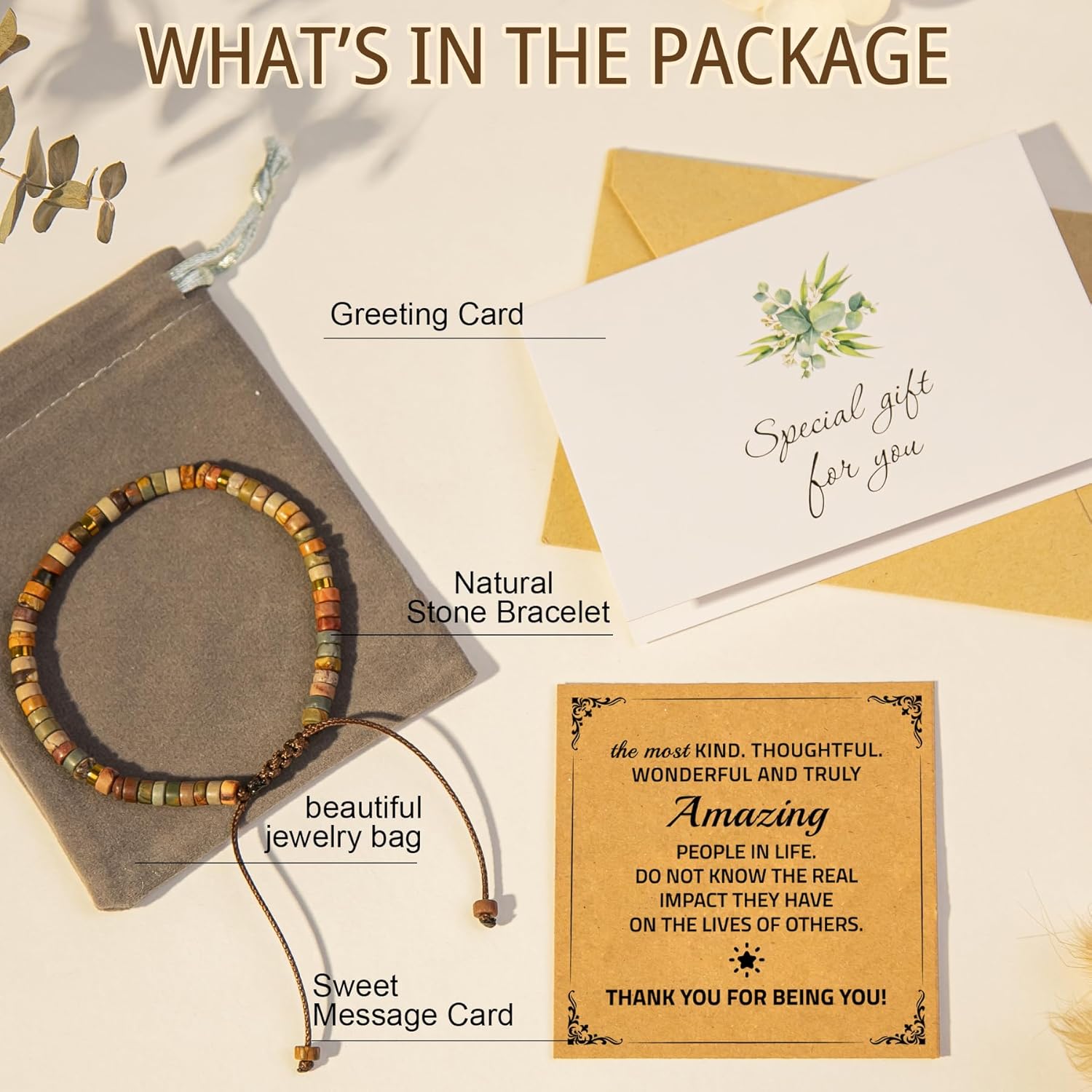 AGOT Thank You Gifts for Women: Teacher Appreciation Office Gifts for Coworkers Employee Boss Lady Manager Colleague Natural Stone Bracelet - Image 4