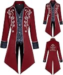 Veste Medieval Steampunk Manteau victorien Renaissance Renaissance Tailcoat costume d'Halloween pour homme