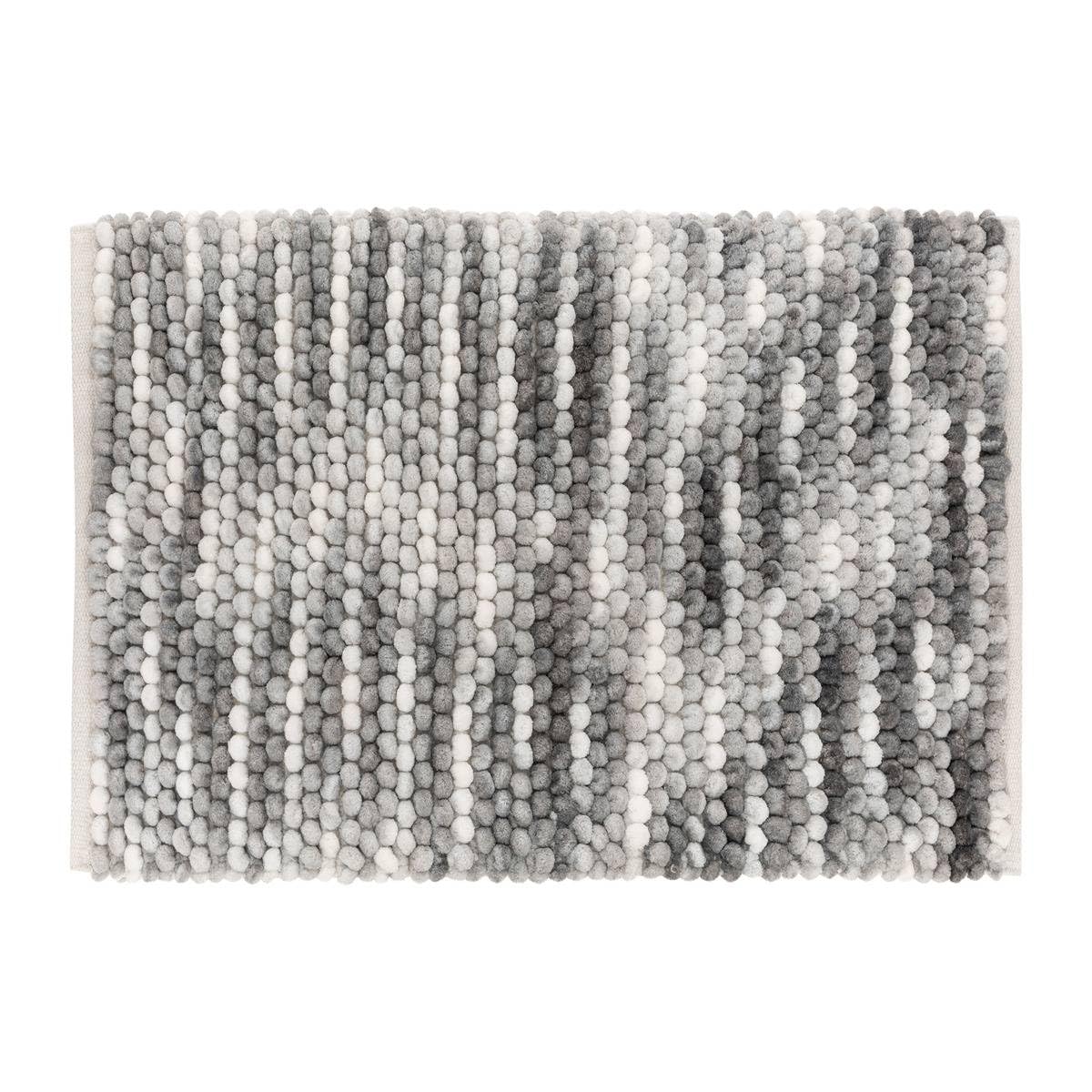 Tapis de bain boule coton gris 5five anti-glisse pour sol humide