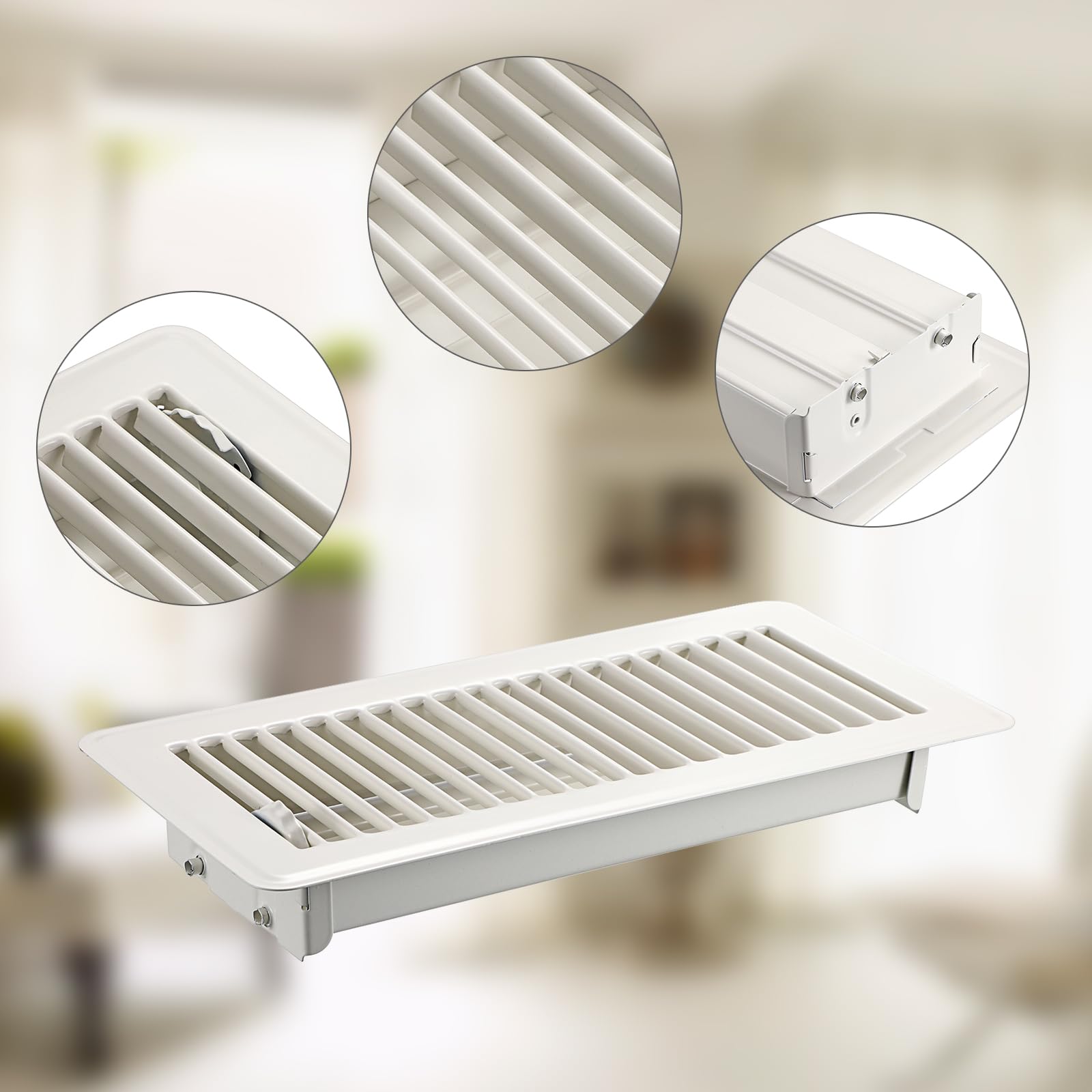 4 Bodenlüftungsabdeckungen Braun – 10,2x25,4 Cm, Aus Metall, Für Fußbodenheizung & Klima