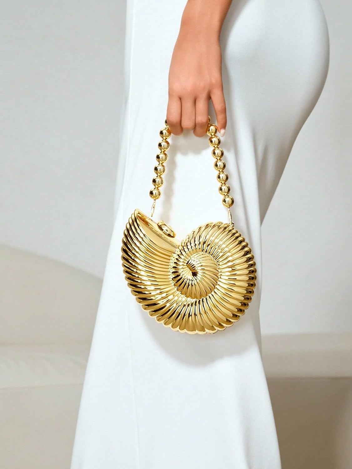 Floerns Women's Shell Conch Shape Purse Clutch Metallic Handbag Party Evening Bags - Image 7