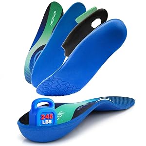 GRIAEDIT Heavy Duty Arch Support Insoles for 240lbs Orthotic Inserts for Plantar Fasciitis Foot Pain Relief Breathable Shock