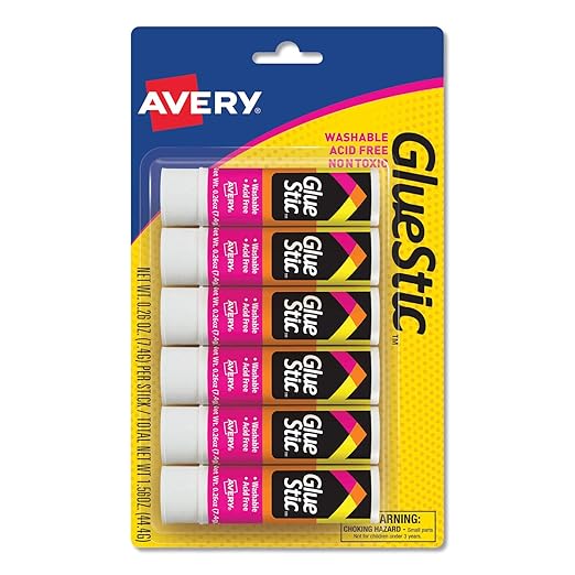 Avery 98095 Permanent Glue Stics, White Application, .26 oz