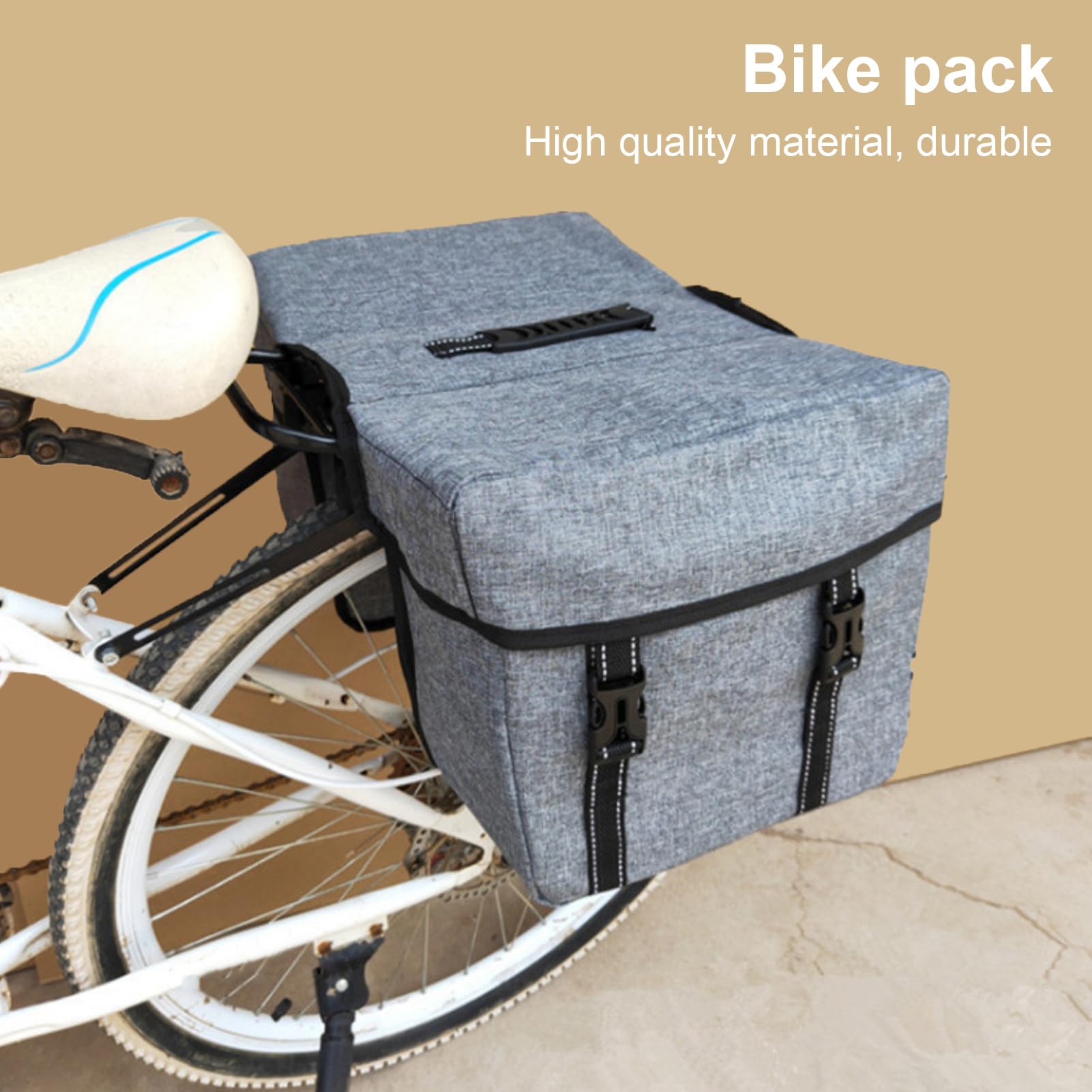 Bolsa trasera para bicicleta, 25 L, gran capacidad, reflectante, carcasa dura, ciclismo, carretera, montaña, maletero, bolsa de almacenamiento para asiento trasero, accesorios para bicicleta