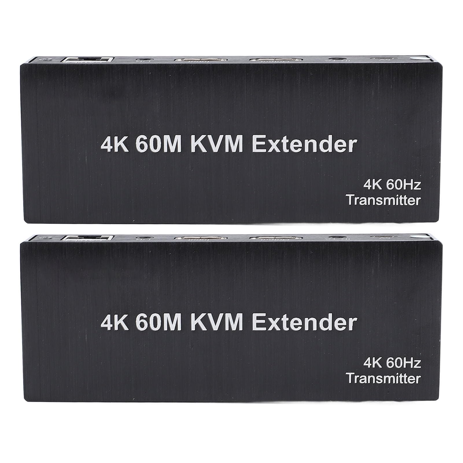 60m HD Multimedia Interface KVM USB Extender, Transmit 4Kat.60Hz HD Video Over Cat5e 6 7 Cable, HDMI Extender KVM for Mouse and Keyboard Control Remote Signals (US Plug)