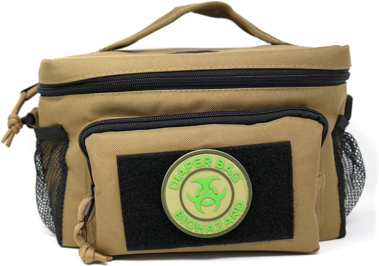 Tactical Diaper Bag PVC Patch 2 Patch Bundle - Hook and Loop Patches for Tactial Diaper Bags