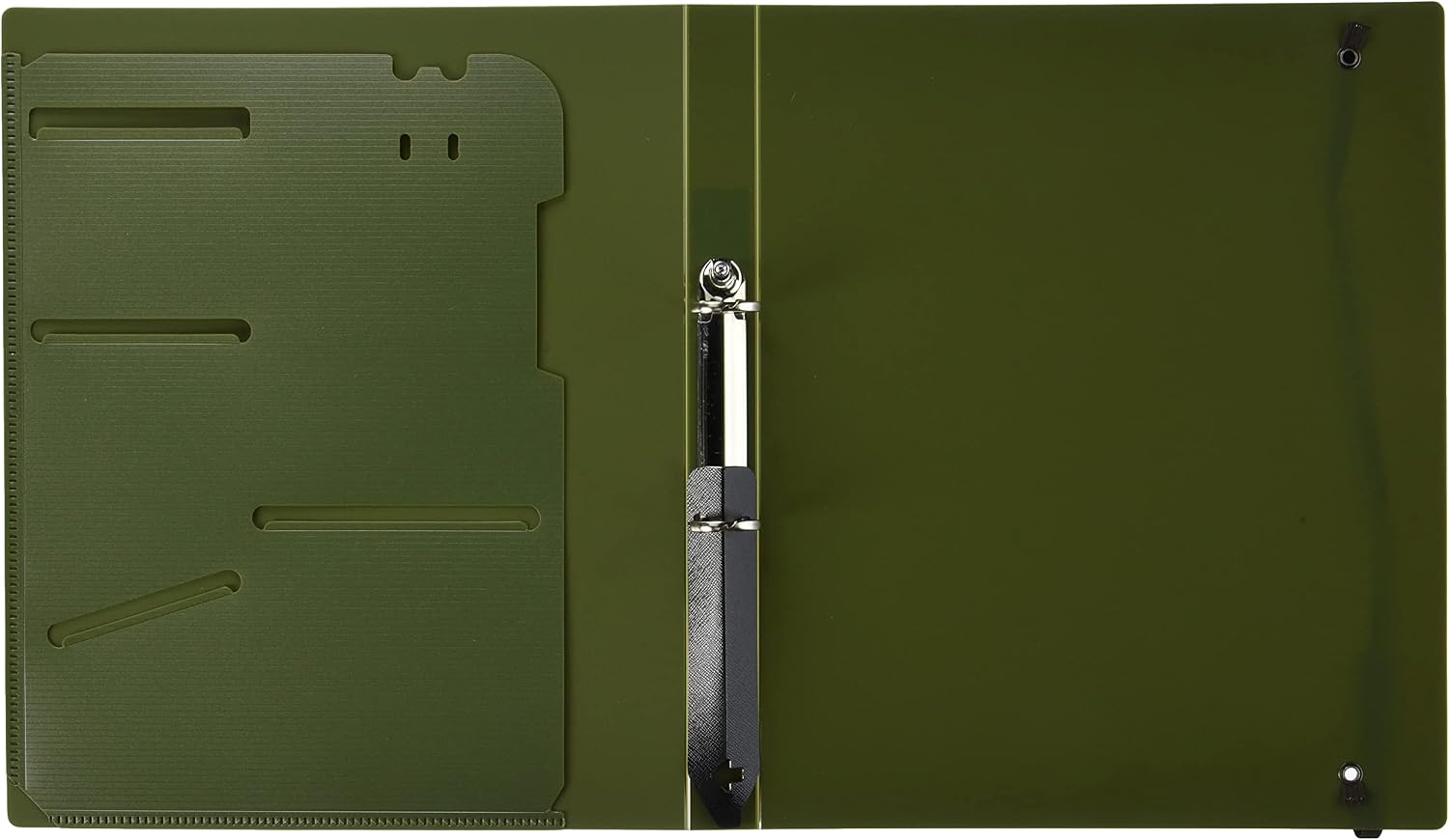 Lihit Lab F7540-22 Ring File, A4, 2 Holes, Olive