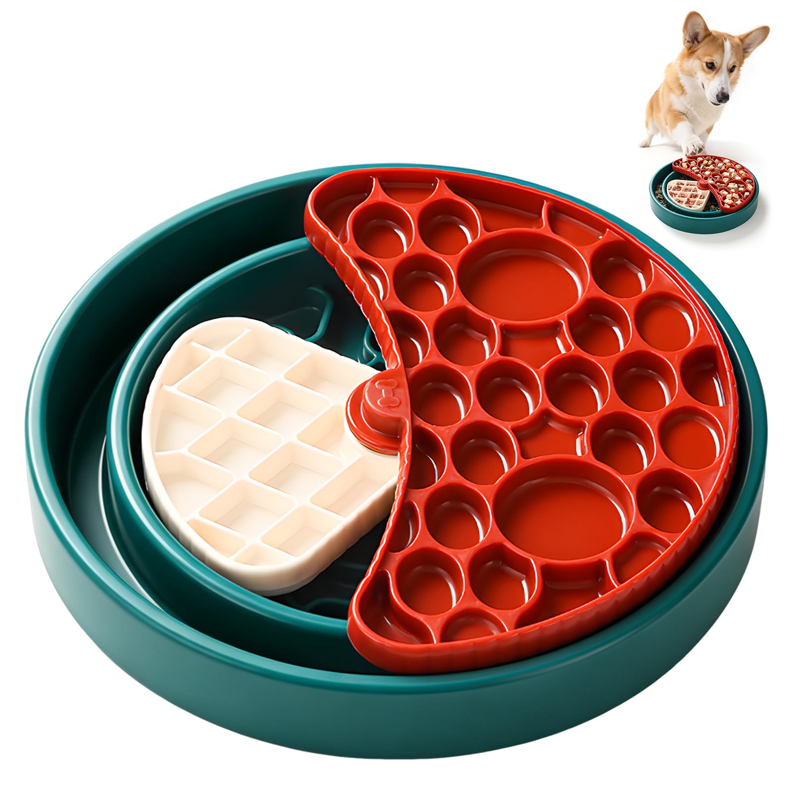 Photo 1 of LiteRushx 3-Level Slow Feeder Dog Bowl, Interactive Puzzel Toy & Lick Mat