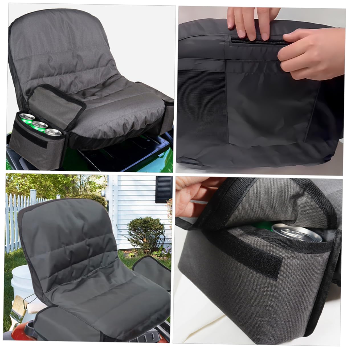 BESPORTBLE Funda de Asiento para Tractor Cortacésped, Cubierta Protectora de Tela Oxford, Resistente al Desgaste, para Exterior Bolsillo para Herramientas