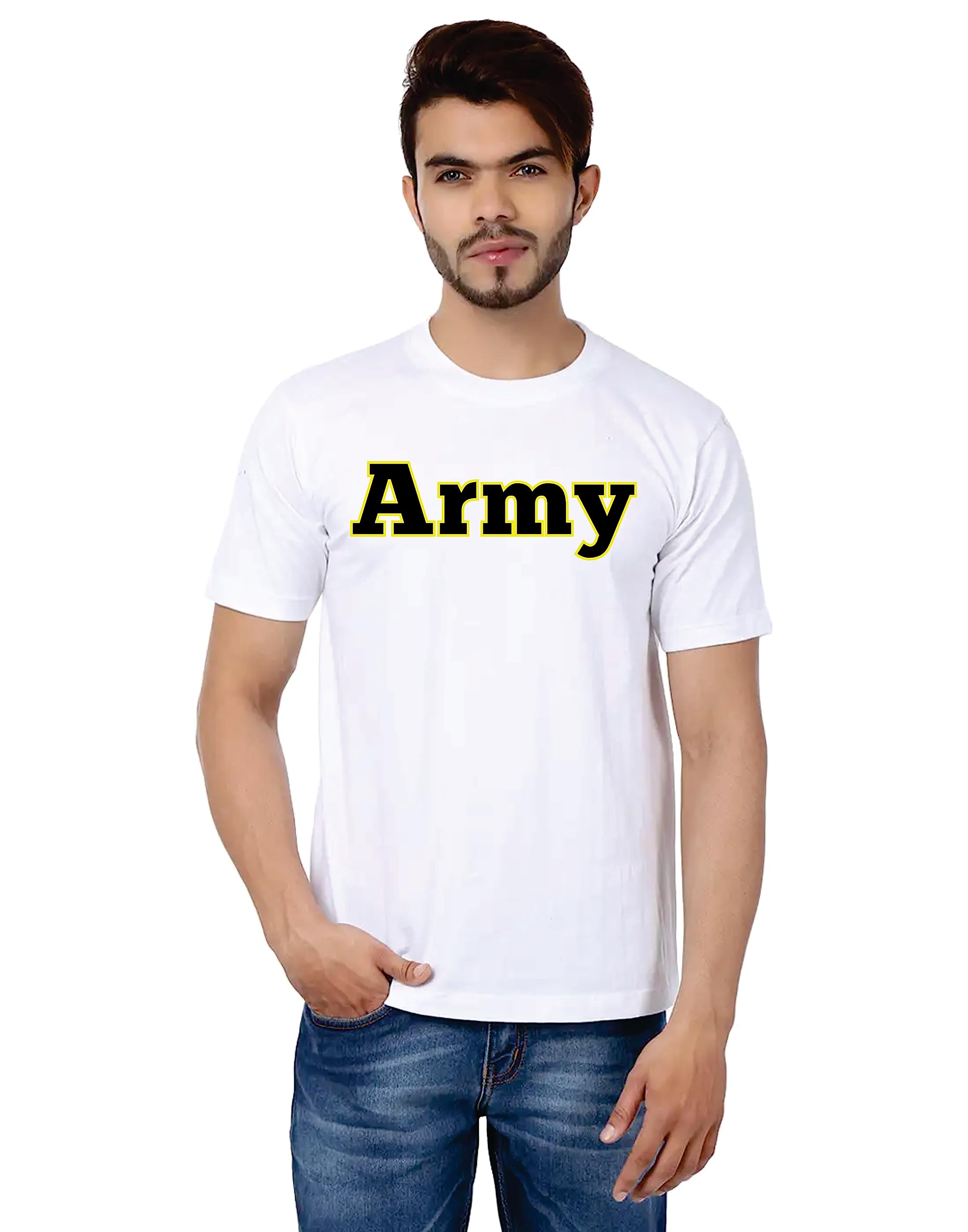 Lippo Men's Polyester Round Neck Short Sleeve Regular Printed T-Shirts for Men's & Boys